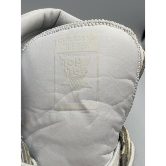 Adidas Top Ten Lace Up High Hi Top Shoes Old School White  Size 5 - Picture 14 of 16